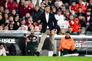 Martin Demichelis coach of River Plate gives instructions to his team players during a match between River Plate and Huracan as part of group A of Copa de la Liga Profesional 2023 at Estadio M·s Monumental Antonio Vespucio Liberti on November 3, 2023 in Buenos Aires, Argentina. (Photo by Marcelo Endelli/Getty Images)