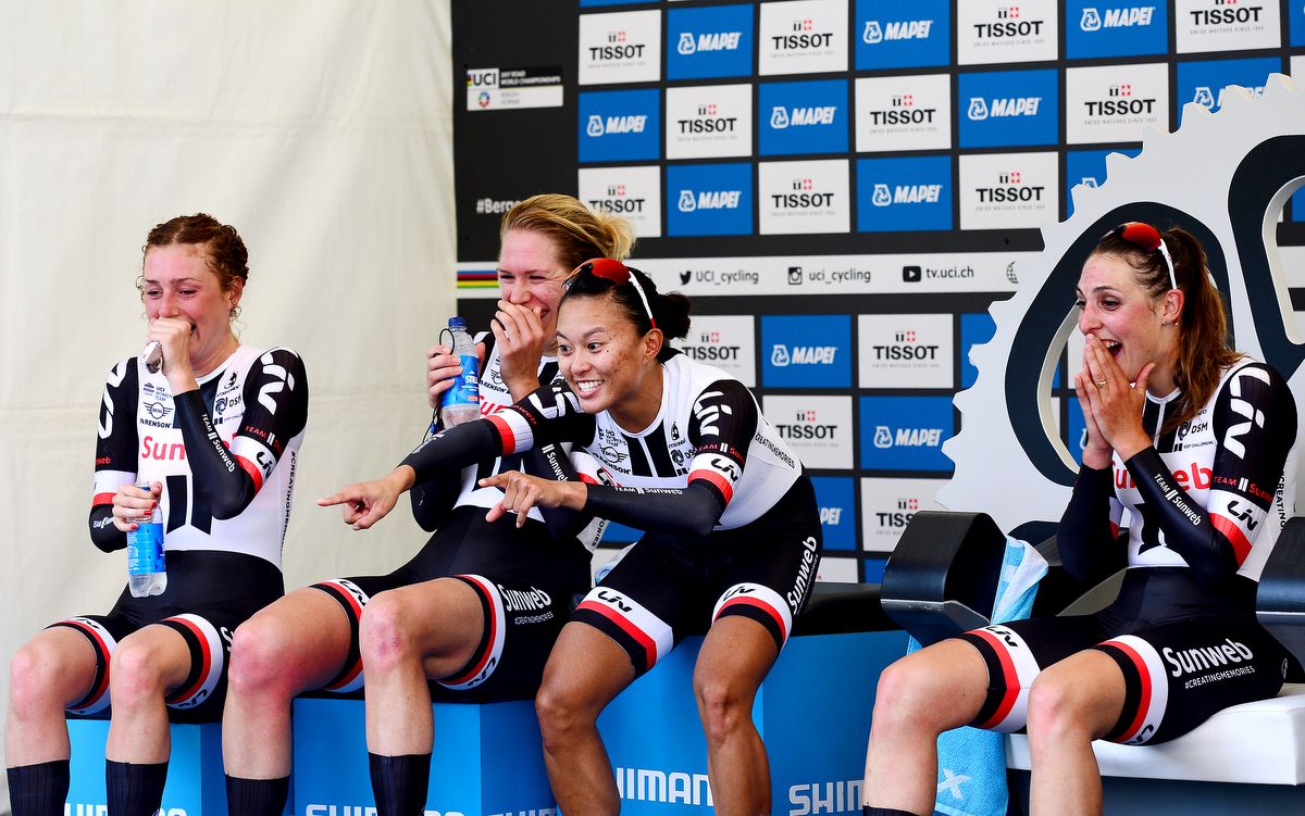 The moment Sunweb realise they've won the TTT gold medal
