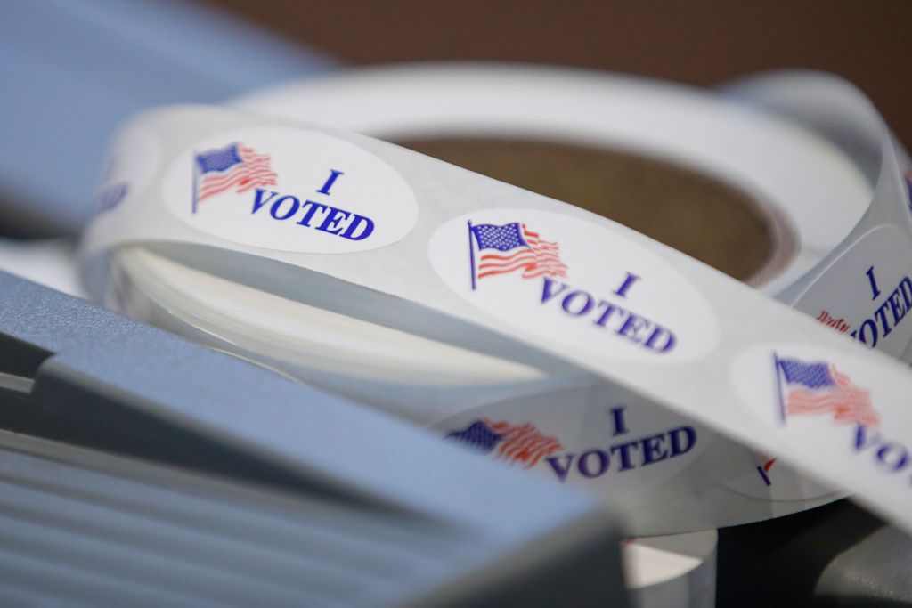 Voters line up in Wisconsin.