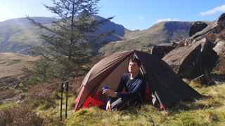 best one-person tent: camping in Snowdonia in MSR FreeLite 1