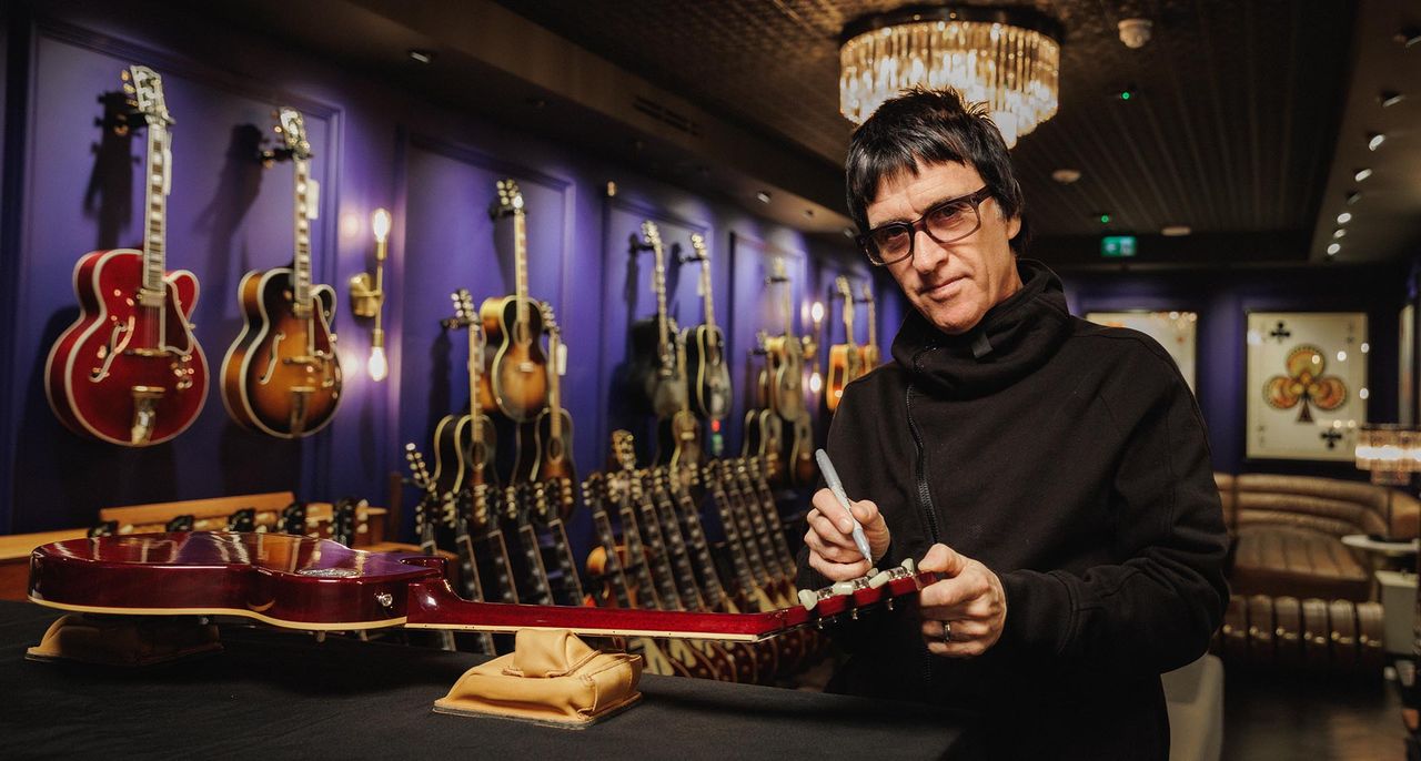 Gibson Johnny Marr 1984 Les Paul with Bigsby: the guitar is a replica of the Les Paul Marr first used during the session for the Smiths Meat Is Murder &ndash; and it has been a hard-working guitar in his collection. Only 20 will be made, each signed by Marr, with proceeds going to the Teenage Cancer Trust.