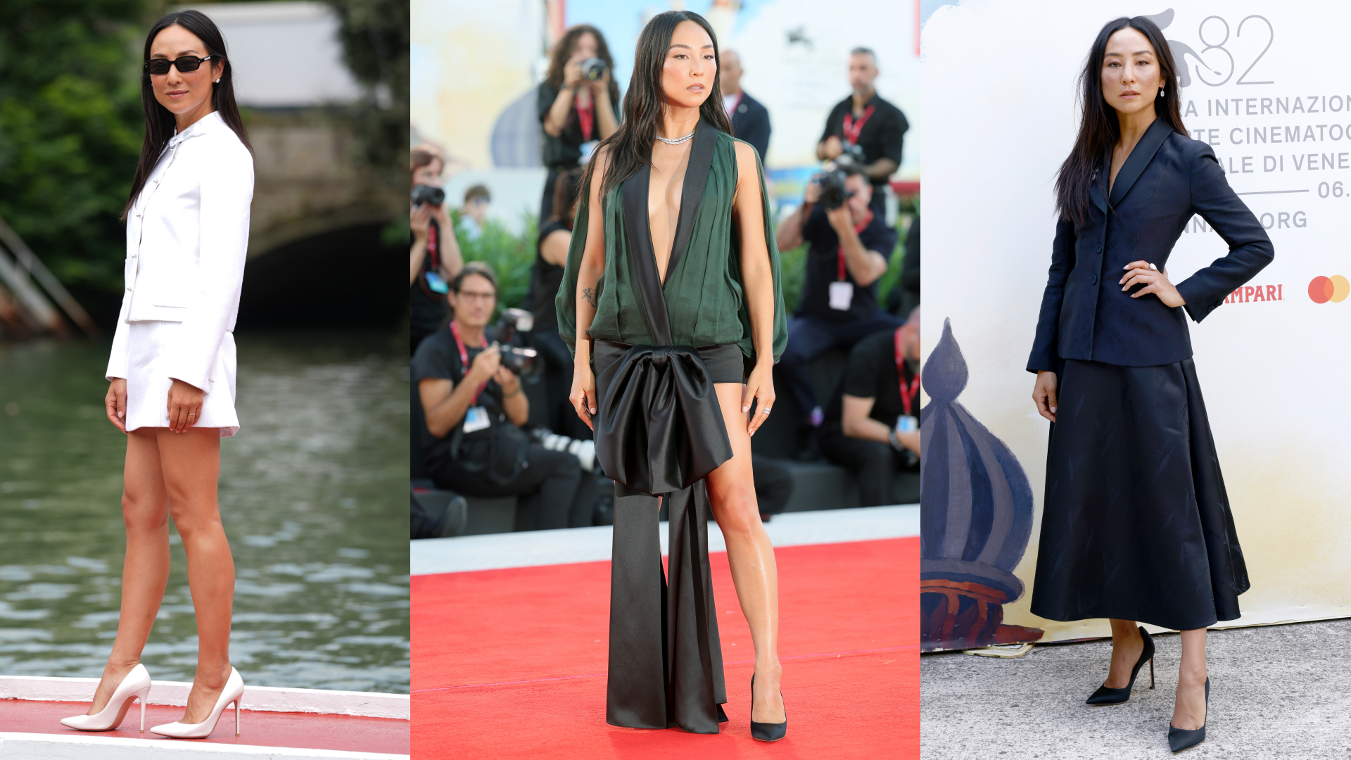 Greta Lee wears three custom Dior looks at the 2025 Venice Film Festival