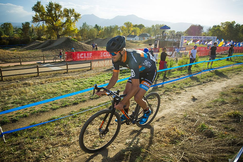 Danny Summerhill (Maxxis | Shimano) takes an early lead under the warm late afternoon October skies of Boulder, Colorado.