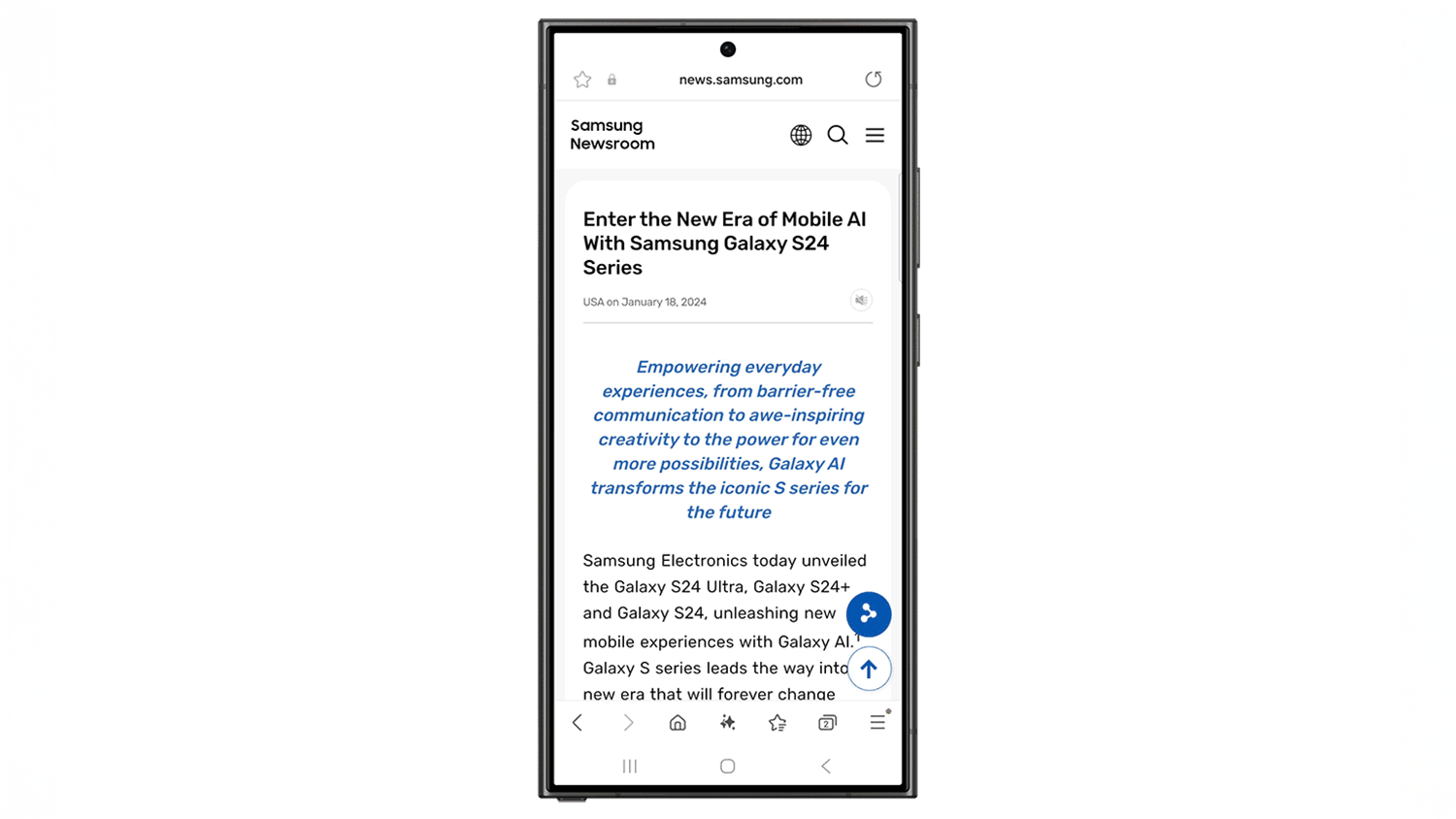 Samsung Galaxy AI on the Galaxy S25.