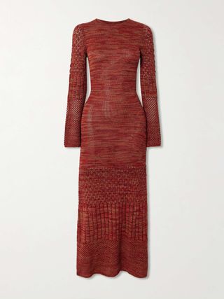 Murga Open-Back Pointelle and Ribbed-Knit Alpaca Maxi Dress