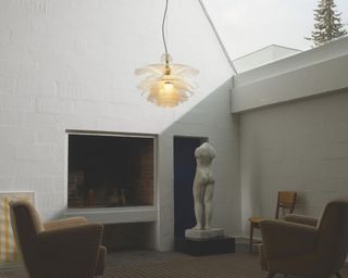 mid century pendant light in living space