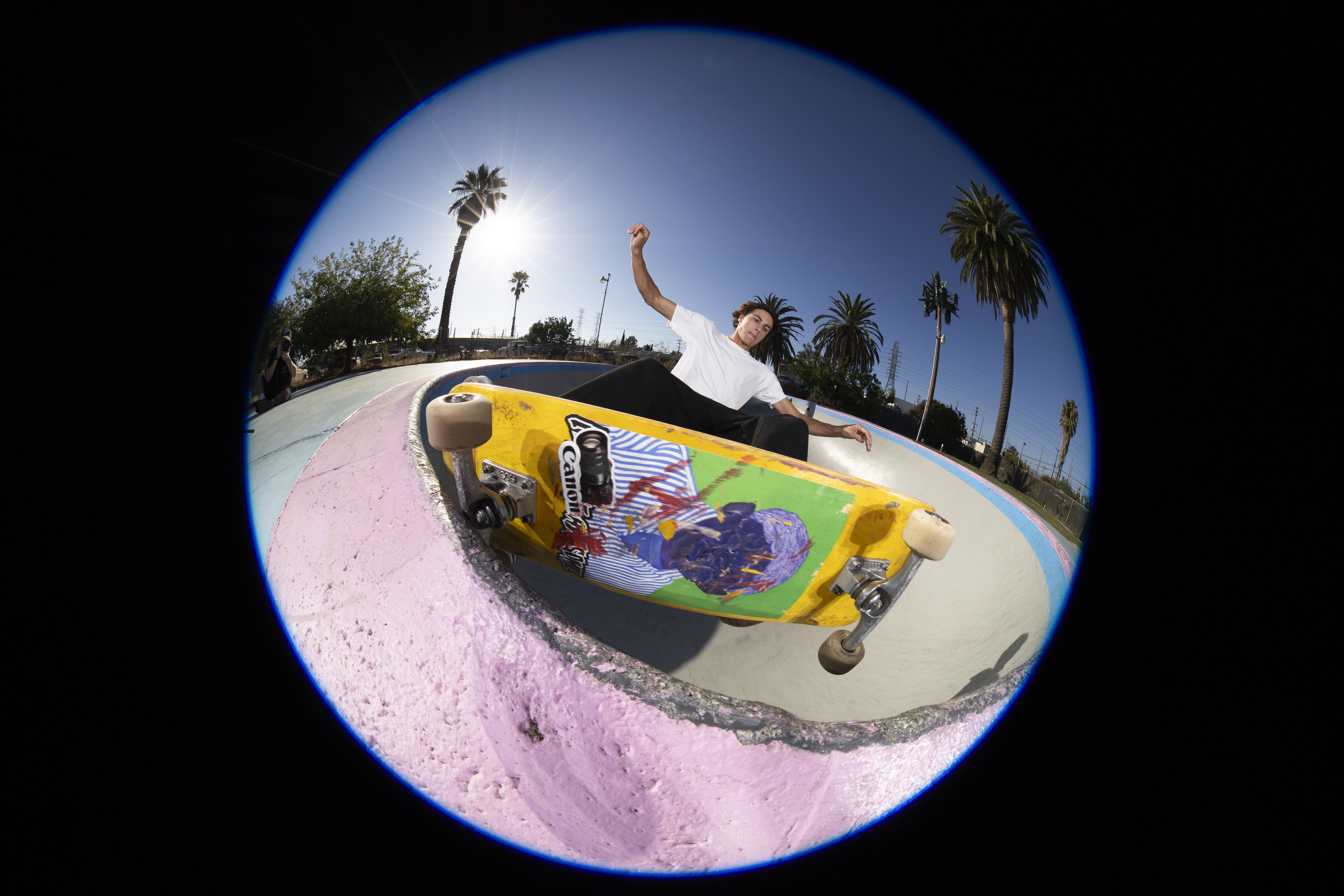 Sample images of skateboarders photographed with the new Canon RF 7-14mm f/2.8-3.5 L Fisheye  STM