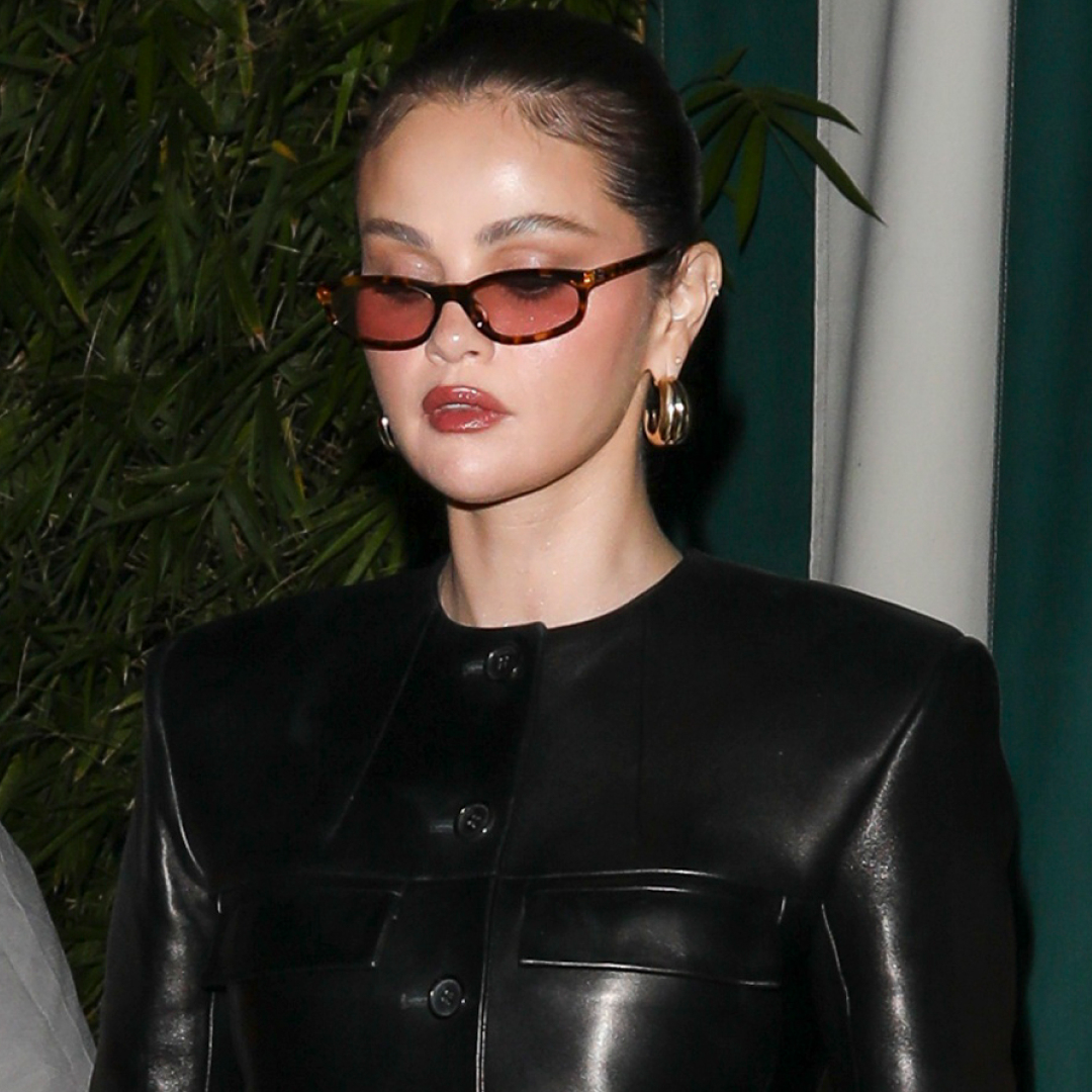 Selena Gomez styled a double-leather look from Khaite for one of her first Fall 2026 outfits