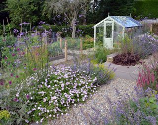 How to plant a cottage garden border - informal garden layout designed by Tracy Foster Garden Design