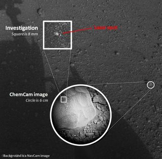 First Laser-Tested Rock on Mars