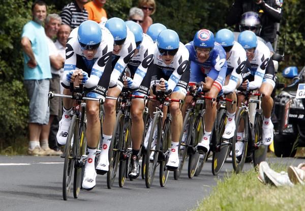 Garmin-Cervelo went off early and had to wait to find they'd won the stage