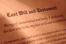 The words "Last Will and Testament" on an estate planning document.