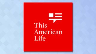 The logo of the This American Life podcast on a blue background