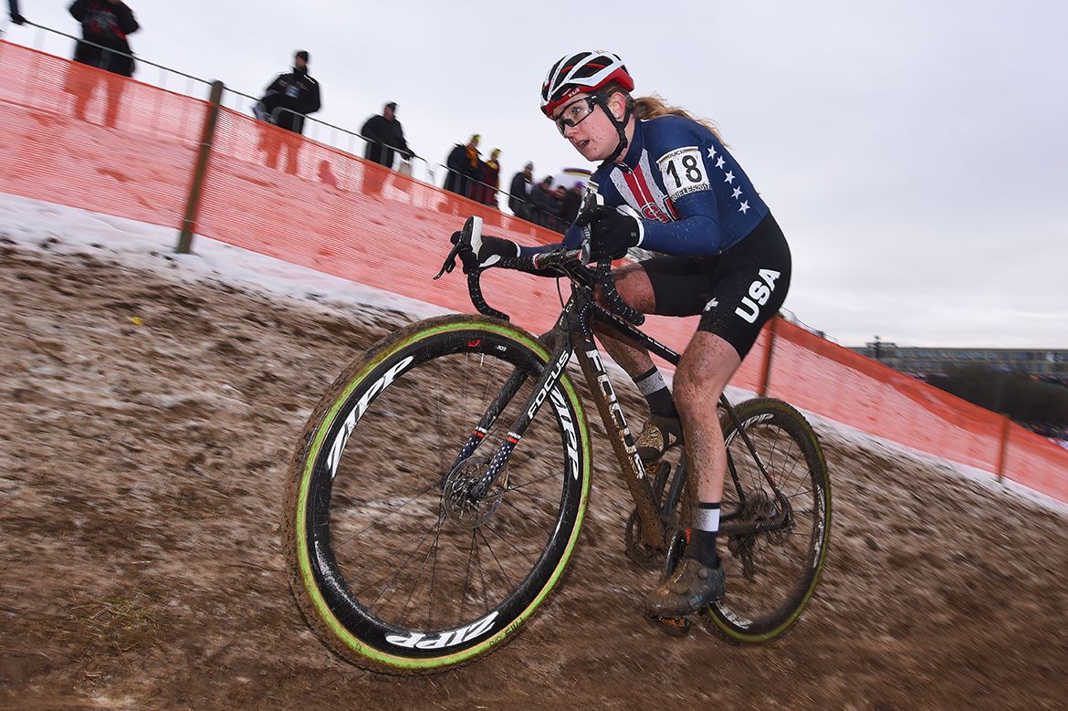 Ellen Noble powering through the Luxembourg Worlds circuit