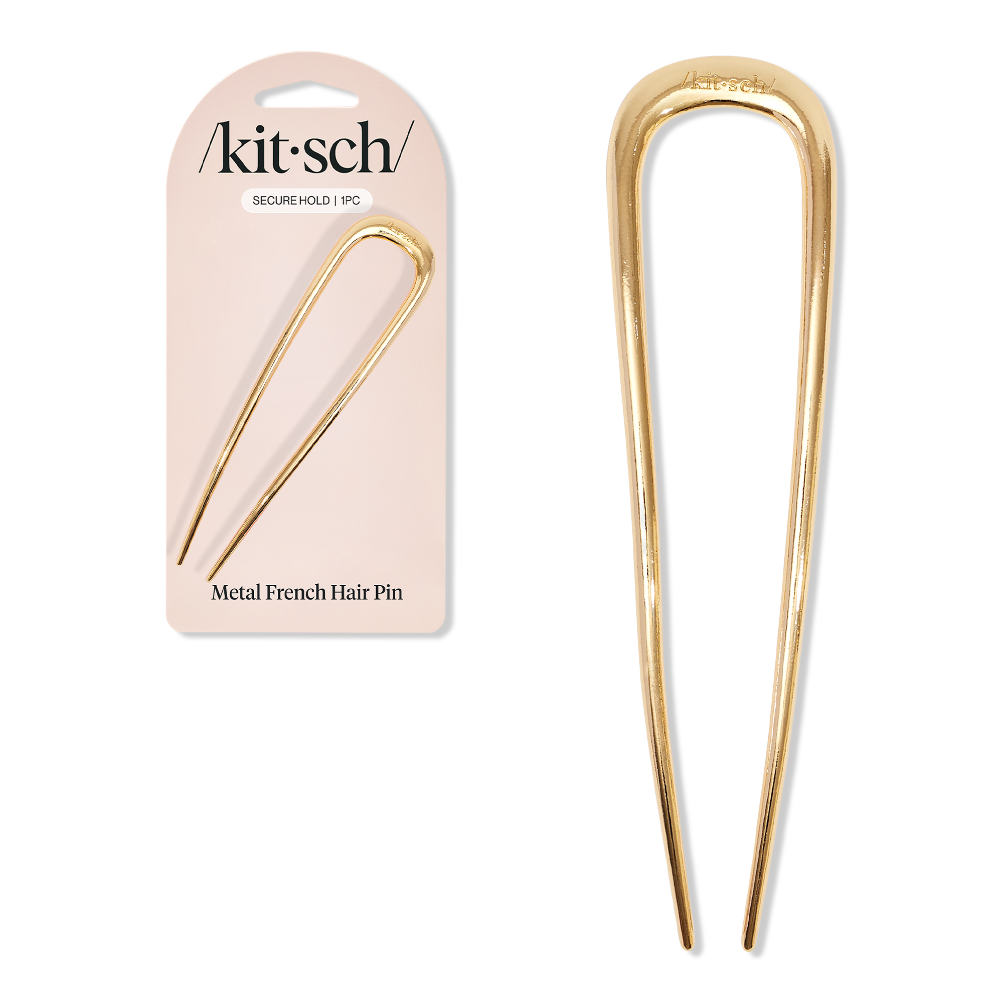 Metal French Hair Pin - Gold