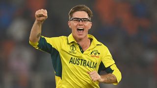 Adam Zampa of Australia celebrates ahead of Australia vs Afghanistan