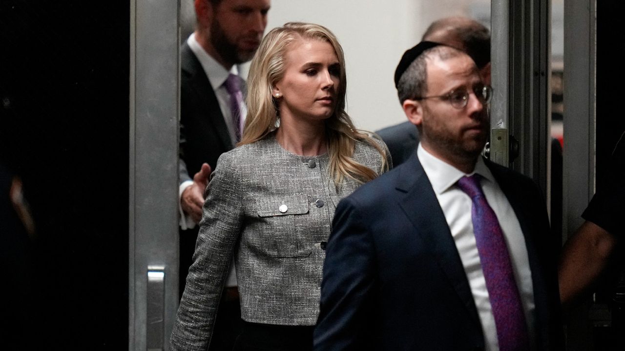 natalie harp in a grey blazer at Trump&#039;s hush money trial