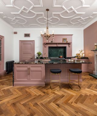 Pink kitchen by Harvey Jones