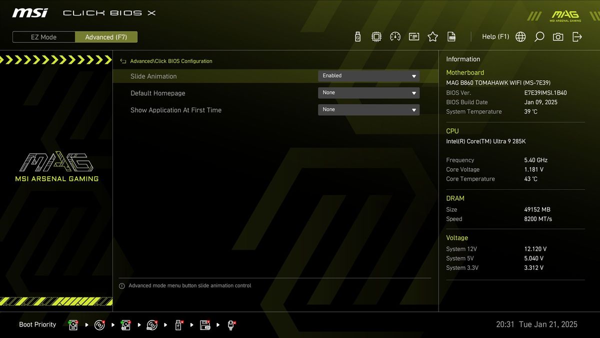 MSI MAG B860 Tomahawk Wifi