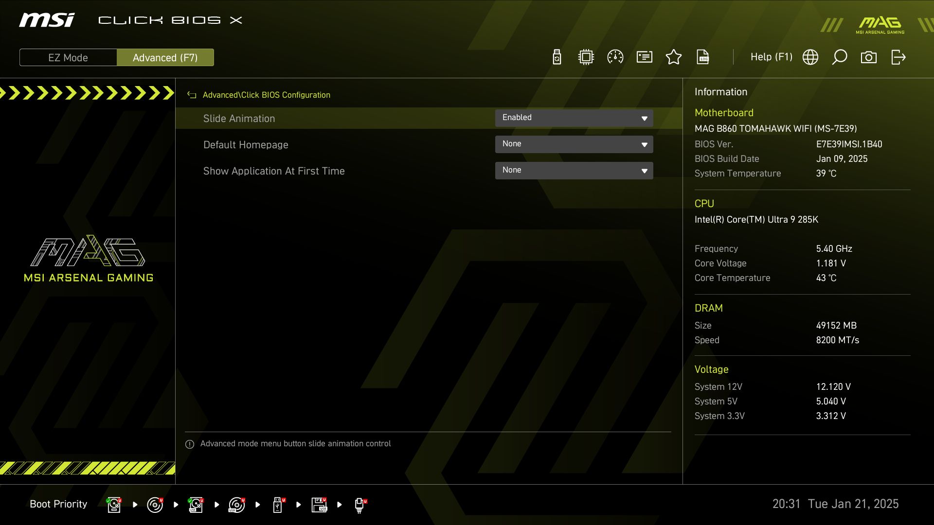 MSI MAG B860 Tomahawk Wifi