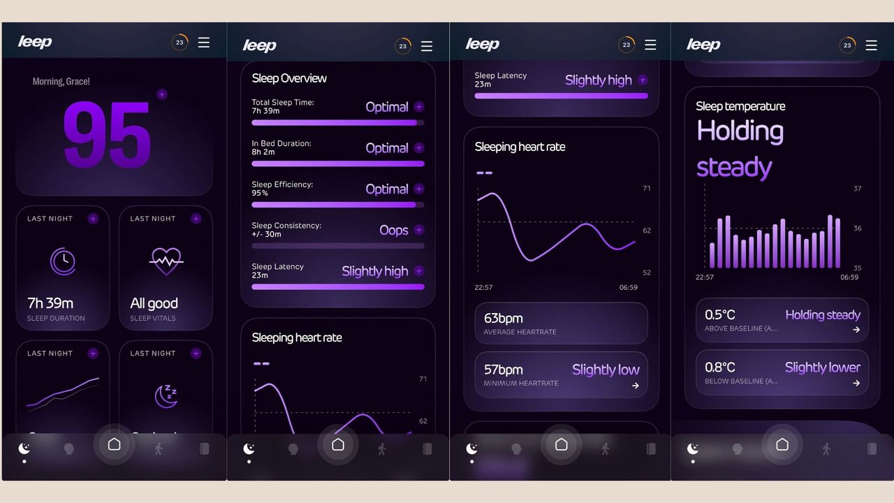 Grace Walsh testing the Leep Smart Ring for sleep data