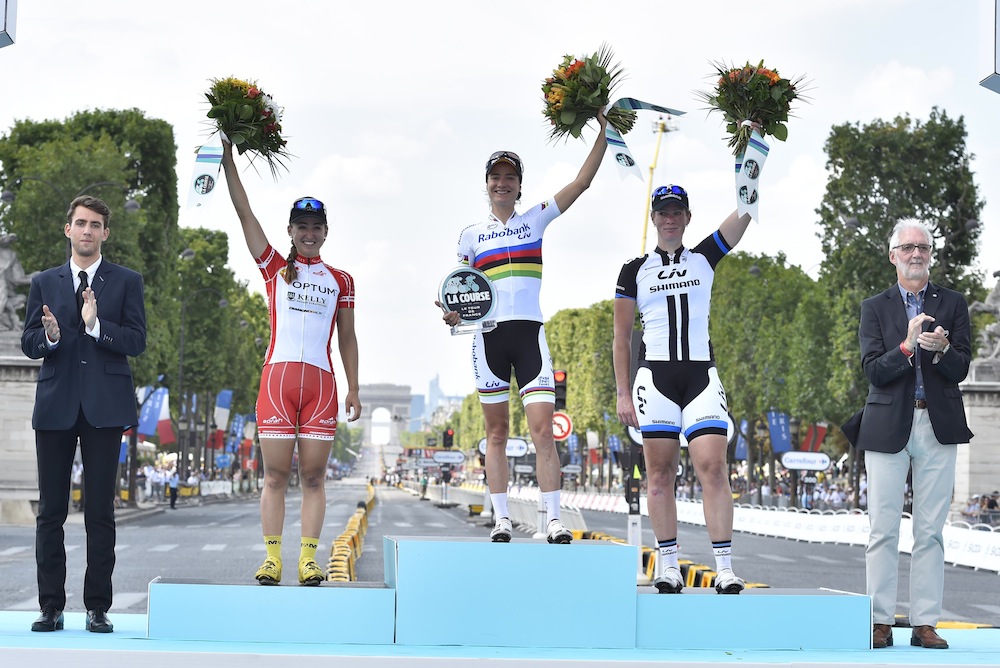 Marianne Vos won La Course race held before the final stage of the 2014 Tour de France. Photo : Yuzuru SUNADA