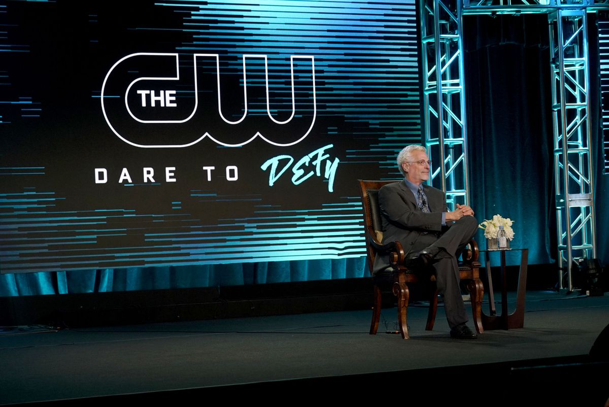 The CW President Mark Pedowitz at the network&#039;s 2019 TCA winter press tour presentation.