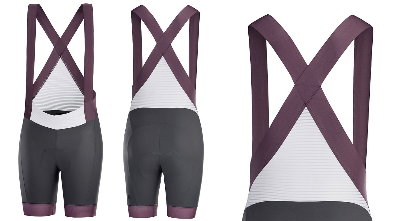 Katusha womens-performance-cycling-apparel-allure-bib-shorts-asphalt-plum-wine