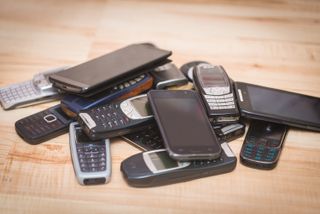 Mobile phones in a heap