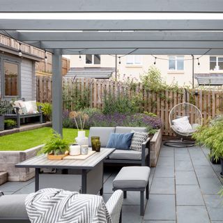 garden makeover pergola and sunken garden patio area