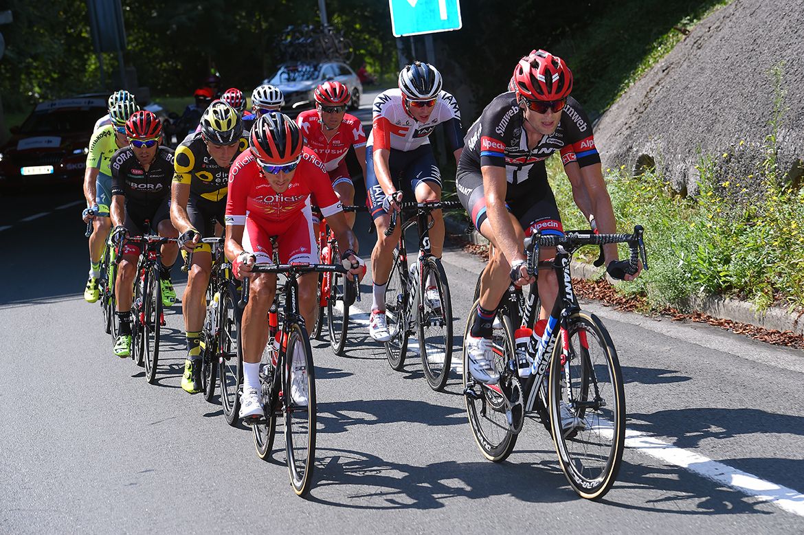 Tom Stamsnijder (Giant-Alpecin) and Stephane Rossetto (Cofidis) in the breakaway