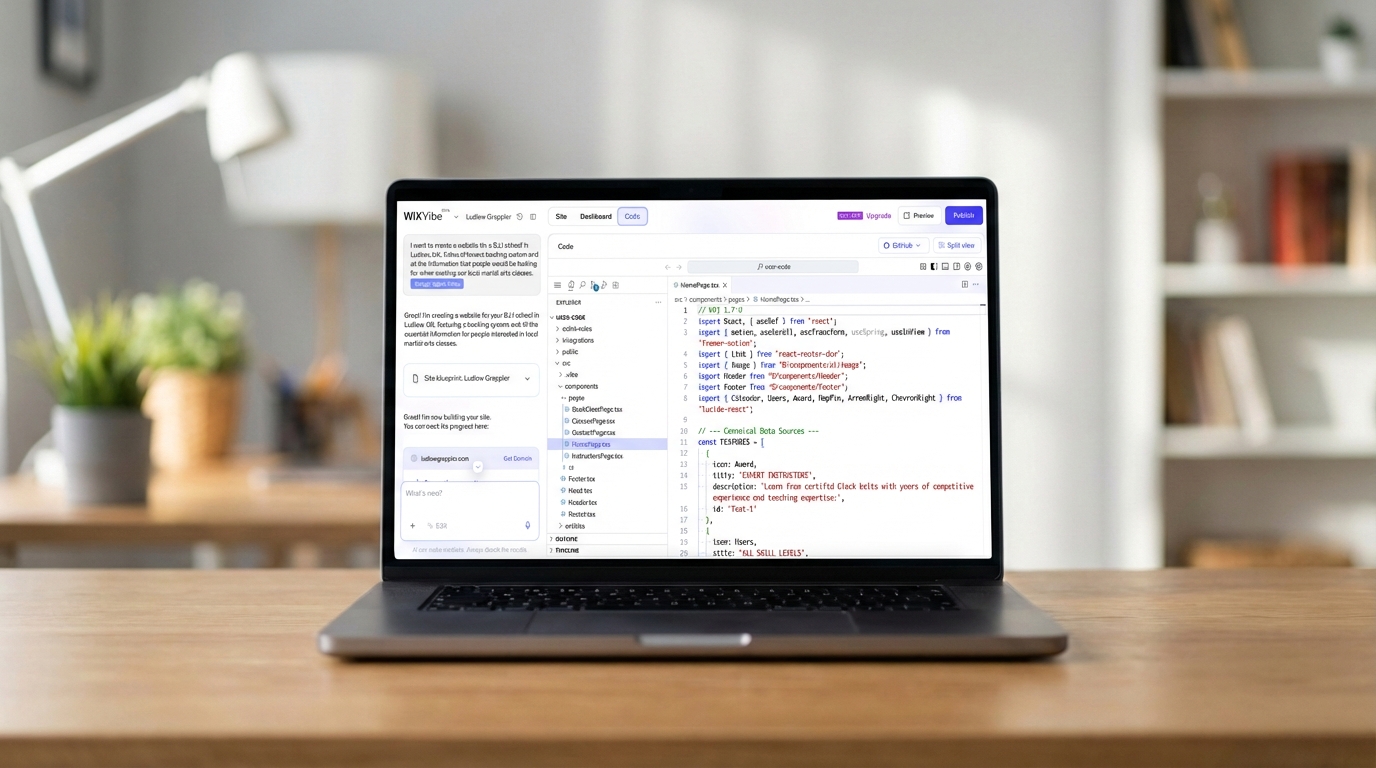 Wix Studio being used on a macbook