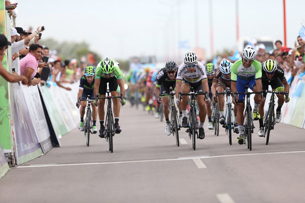 Fernando Gaviria (Etixx-Quickstep) won the sprint for second