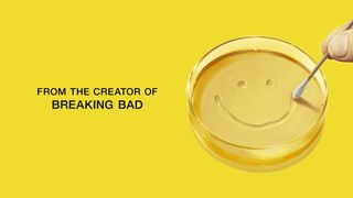 Teaser image for Vince Gilligan's Apple TV Plus show, "Happiness is Contagious", showing a smiley face being drawn in a petri dish