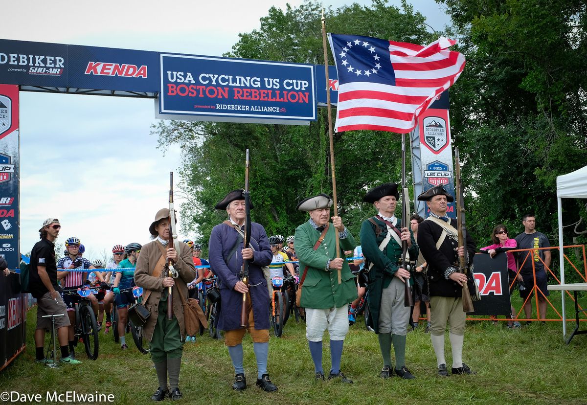 Muskets were fired for the start of the Boston Rebellion race