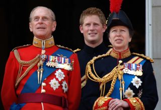 Prince Philip, Prince Harry and Princess Anne