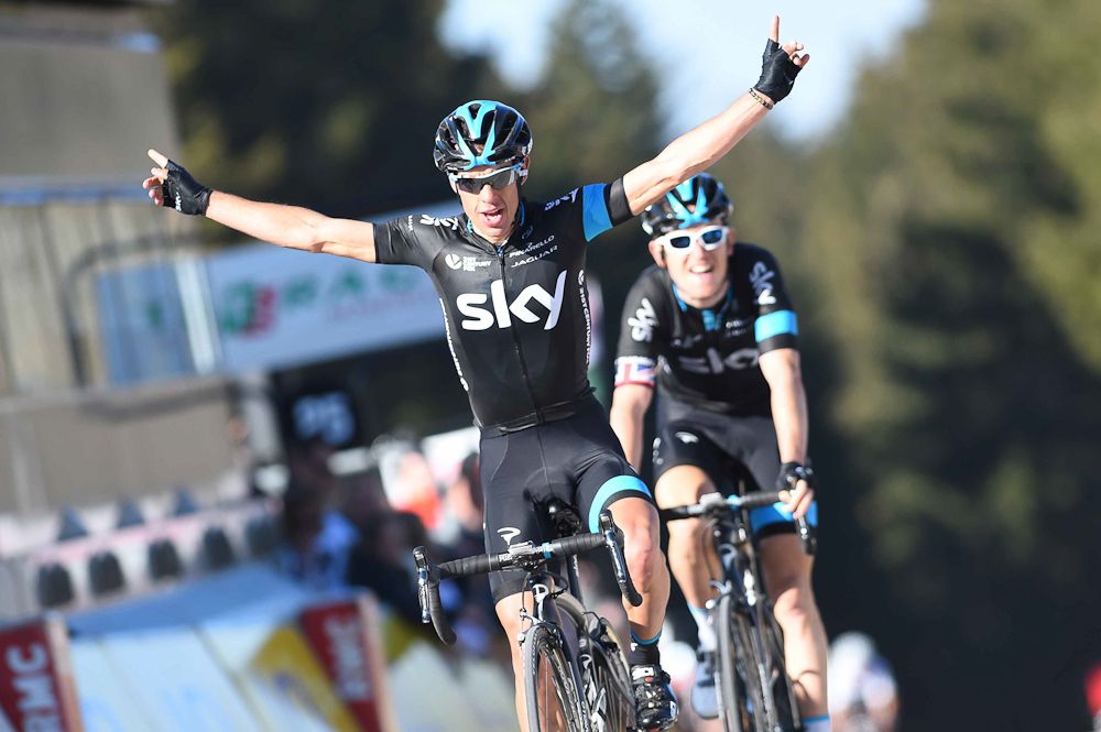 Richie Porte finishes ahead of teammate Geraint Thomas.