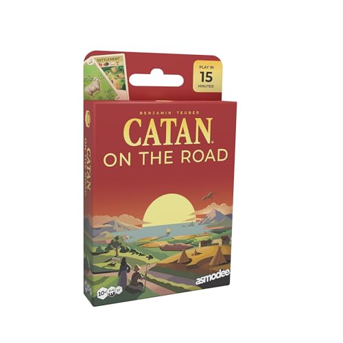 Catan on the Road - Portable Card Game Edition of Catan for Travel &amp;amp; Quick Play, Build Trade &amp;amp; Settle Anywhere, Family Fun for Kids &amp;amp; Adults, Ages 10+, 3-4 Players, 15 Minute Playtime