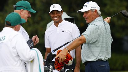 Tiger Woods and Fred Couples at the Masters