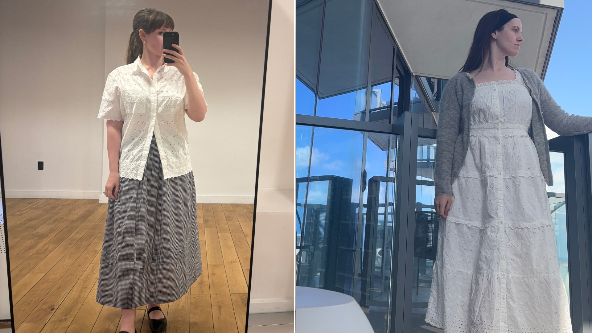 Halie LeSavage wears three pieces from the gap x doen collaboration