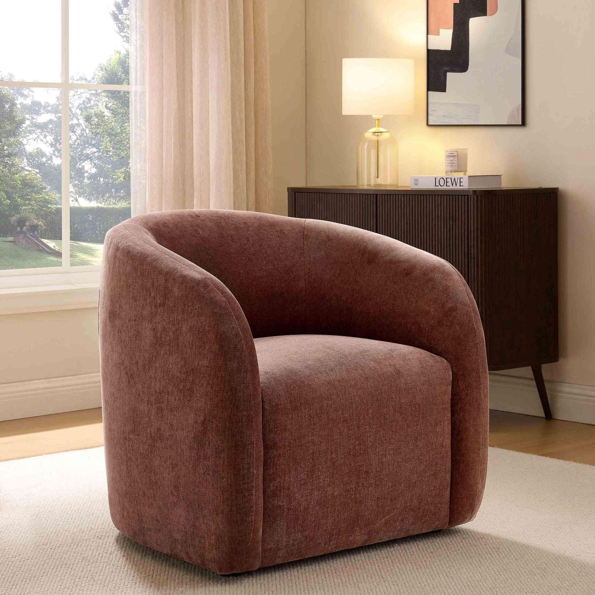 Liberty Accent Chair - Chenille Dark Rust