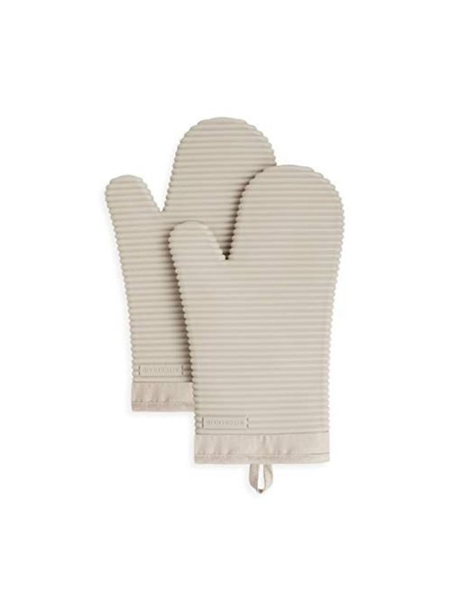 Ribbed Soft Silicone Oven Mitt 2-Pack Set