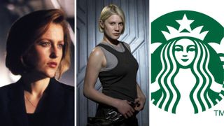 Composite of Dana Scully from the X-Files, Starbuck from Battlestar Galactica and the Starbucks logo