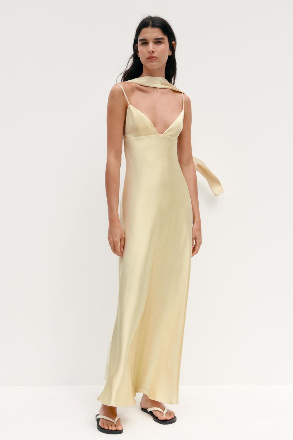 Zara Foulard Satin Maxi Dress