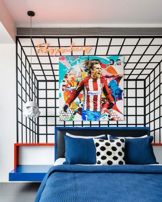 kids room ideas with pop art and neon lighting