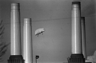 Pink Floyd's pig above Battersea Power Station