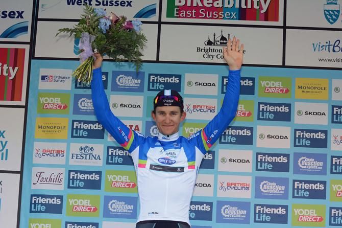 Michal Kwiatkowski (Omega Pharma) in the sprint jersey at Tour of Britain