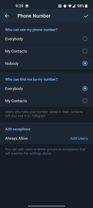 How Hide Phone Number Telegram 6