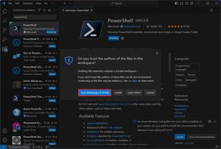 VS Code trust workspace and install
