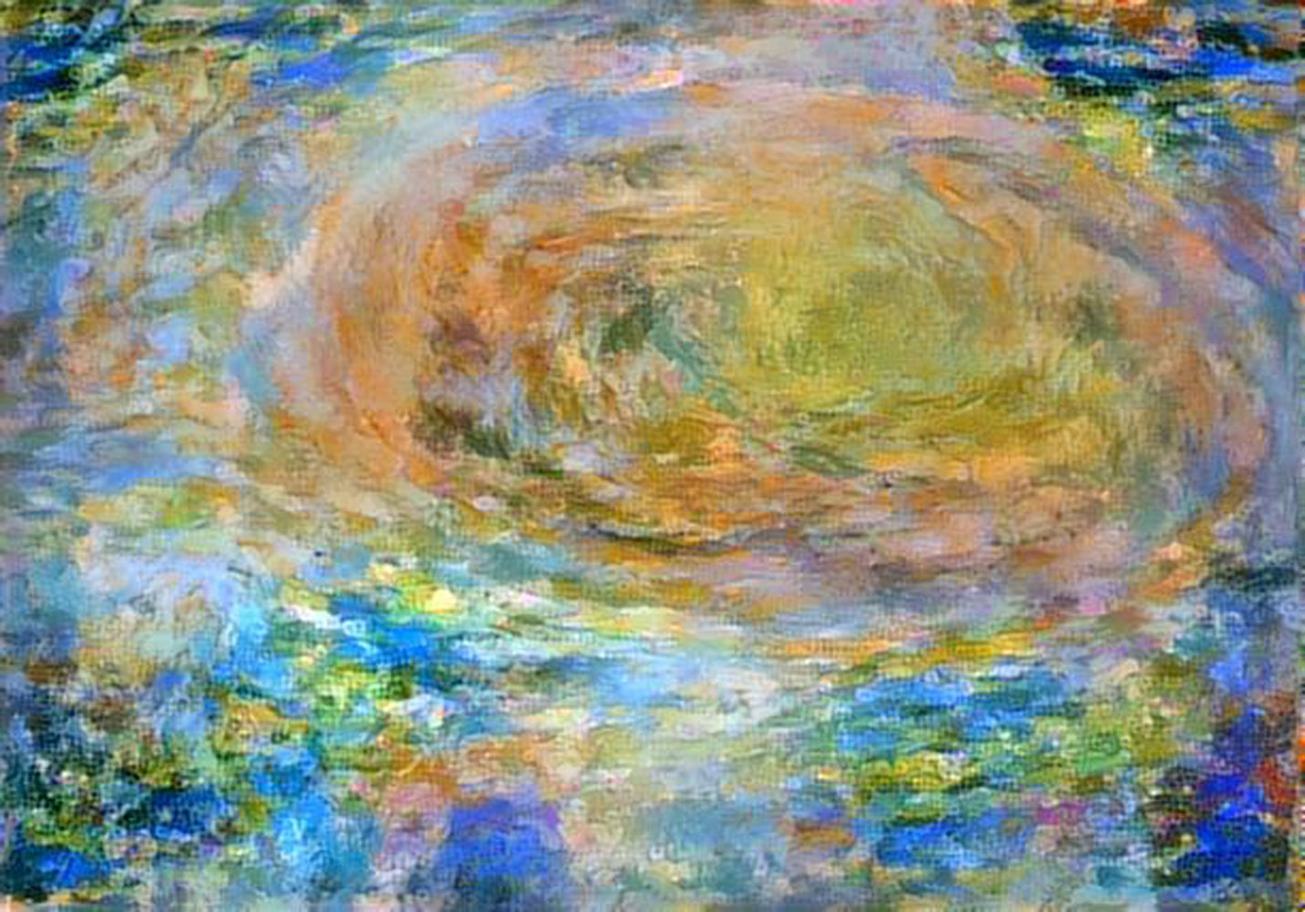 Citizen scientist David Englund created this impressionist-style artwork using data from the JunoCam imager on NASA&#039;s Juno spacecraft. The original image was taken on July 10, 2017 at 10:12 p.m. EDT (0212 GMT July 11), as the Juno spacecraft performed its